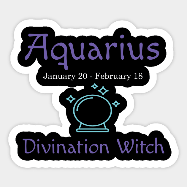 Aquarius Divination Witch | Zodiac Sticker by jverdi28